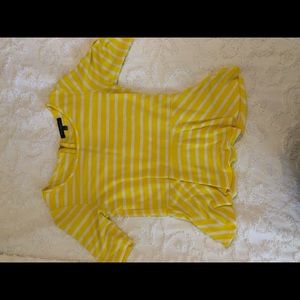 Yellow and white striped peplum